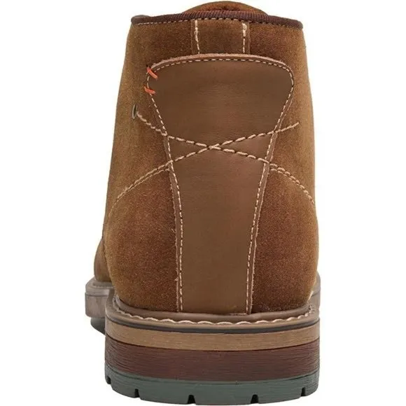 Men's Leather Oxford Boots Mid-Top Causal Ankle Boot Daily Shoes, Brown