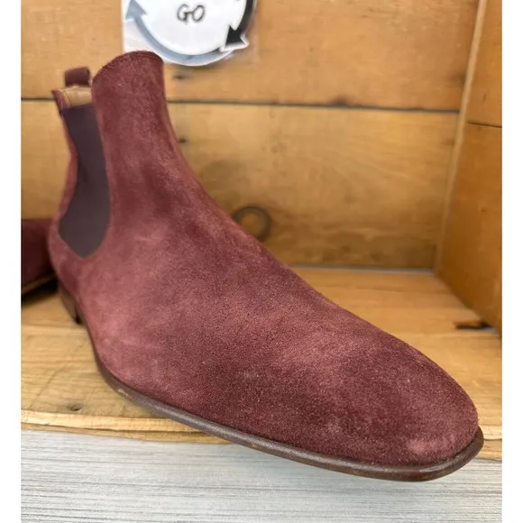 Men’s Paul Smith Falconer Suede Chelsea Slip On Boots Size US 12 UK 11 Burgundy