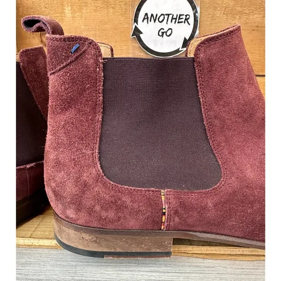 Men’s Paul Smith Falconer Suede Chelsea Slip On Boots Size US 12 UK 11 Burgundy