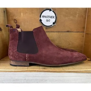 Men’s Paul Smith Falconer Suede Chelsea Slip On Boots Size US 12 UK 11 Burgundy