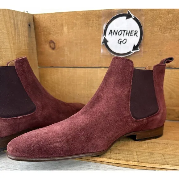 Men’s Paul Smith Falconer Suede Chelsea Slip On Boots Size US 12 UK 11 Burgundy