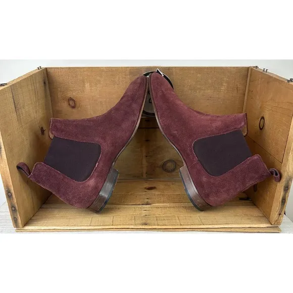 Men’s Paul Smith Falconer Suede Chelsea Slip On Boots Size US 12 UK 11 Burgundy