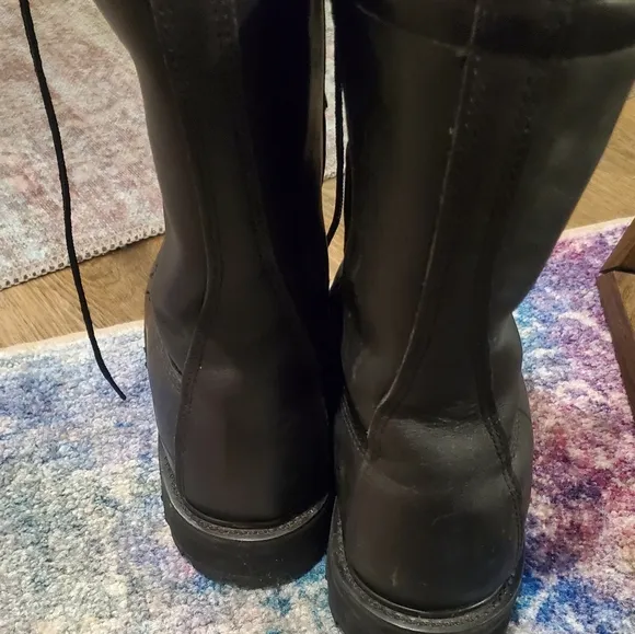 Men's steel toe military style work combat boots size 5 black