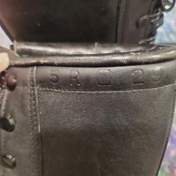 Men's steel toe military style work combat boots size 5 black