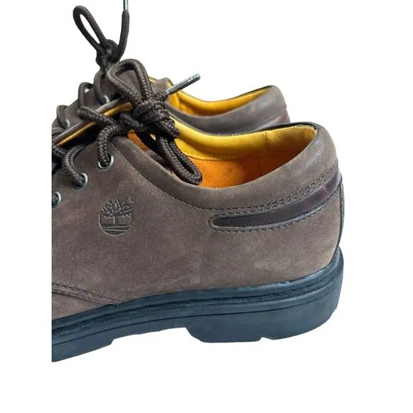 Men's Timberland Size 7M Brown Leather Oxford‎ Waterproof Shoes 93018 EUC