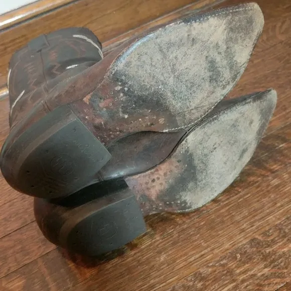 Men's vintage leather cowboy boots size 9 1/2