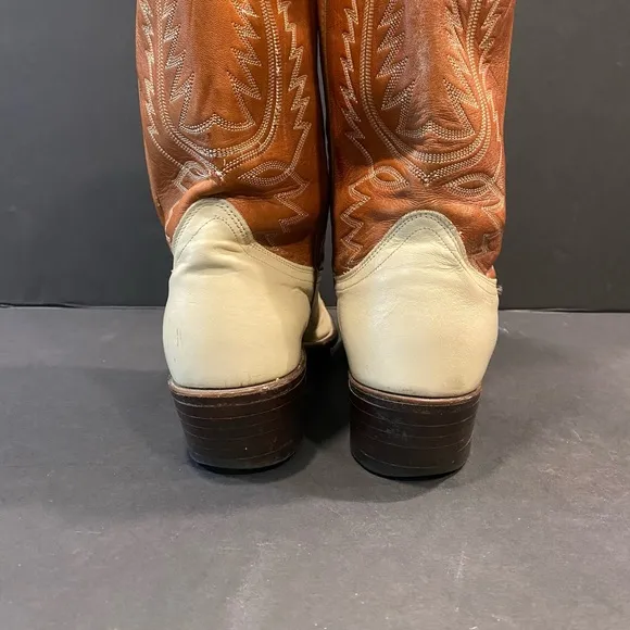 Men's Western Cowboy Boots - Brown and Cream