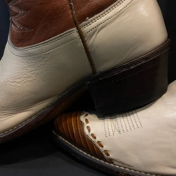 Men's Western Cowboy Boots - Brown and Cream