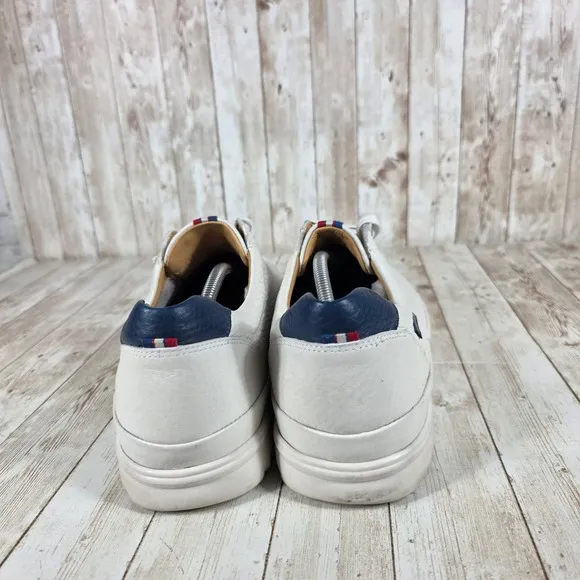 Mephisto Air-Jet Leather Sneakers Comfort Walking Shoes White Blue 11.5