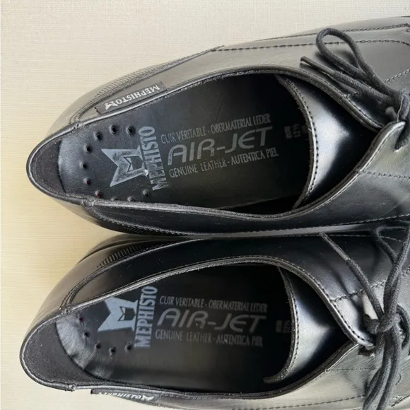 Mephisto Keaton Air Relax Black Leather Oxford Dress Shoes Men's 13 Black