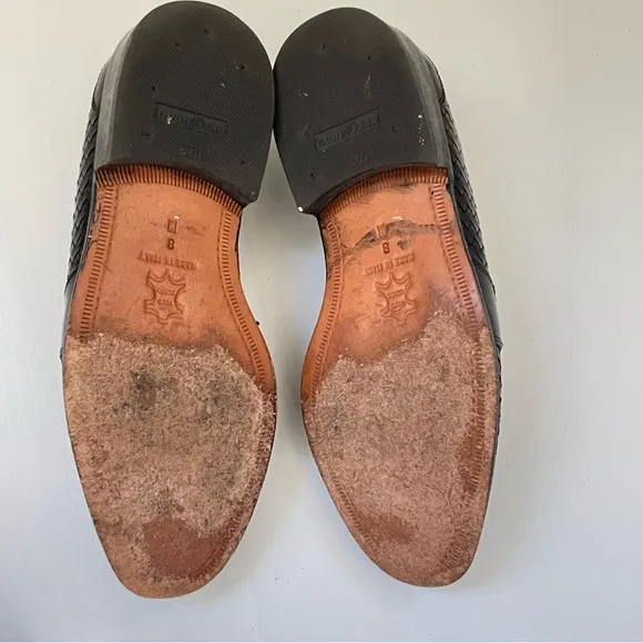 Mercanti Fiorentini Leather Loafers Tassel Woven 8 Men Shoes Chunky Grunge City