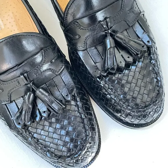 Mercanti Fiorentini Leather Loafers Tassel Woven 8 Men Shoes Chunky Grunge City
