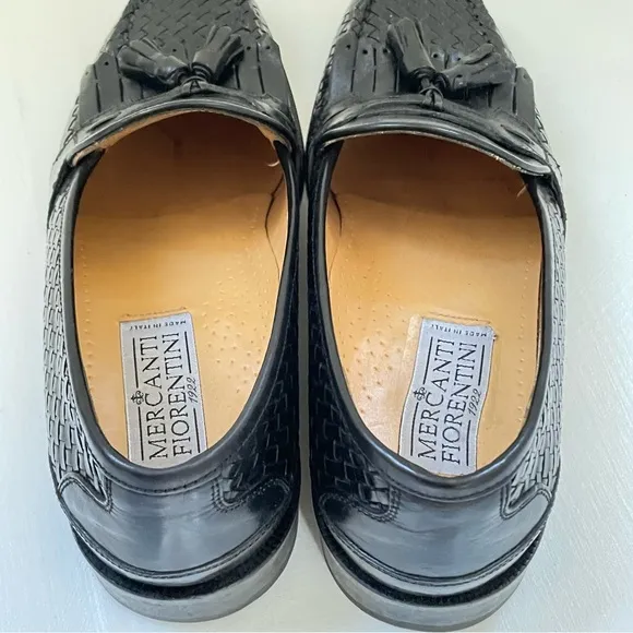 Mercanti Fiorentini Leather Loafers Tassel Woven 8 Men Shoes Chunky Grunge City
