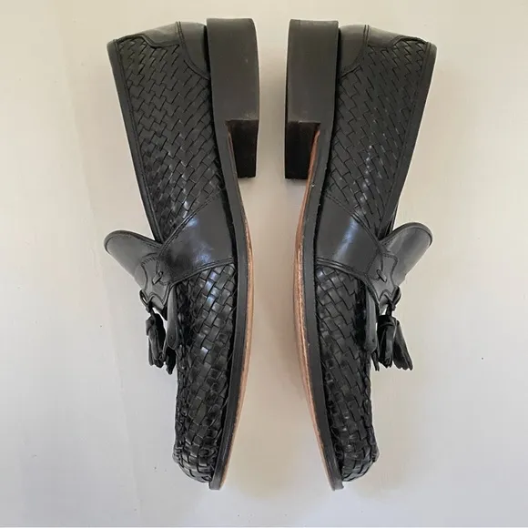 Mercanti Fiorentini Leather Loafers Tassel Woven 8 Men Shoes Chunky Grunge City