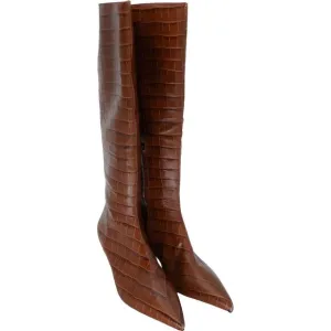 Mercedes Castillo Donique Croc Embossed Leather Boots Womens Size 10