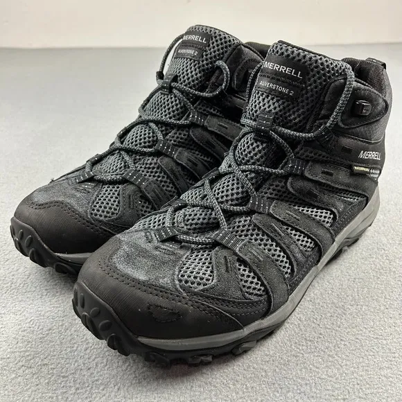 Merrell Alverstone 2 Boots Mens 9.5 Mid Waterproof Black Water Proof J036923