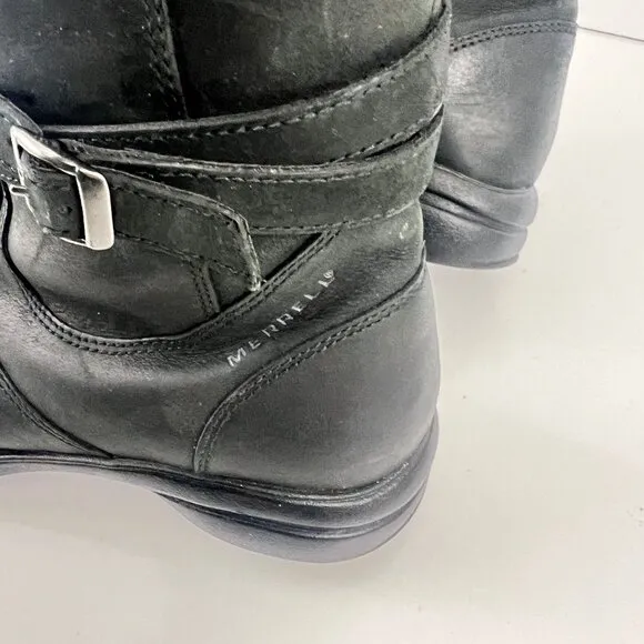 Merrell Captiva Tall Leather Boots Women's  size 8 M  Black  Waterproof