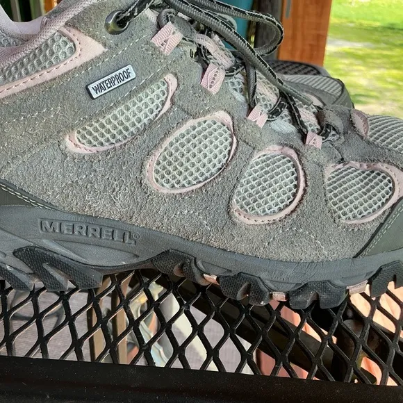 Merrell Gray  &amp; Pink Waterproof Hiking Shoes