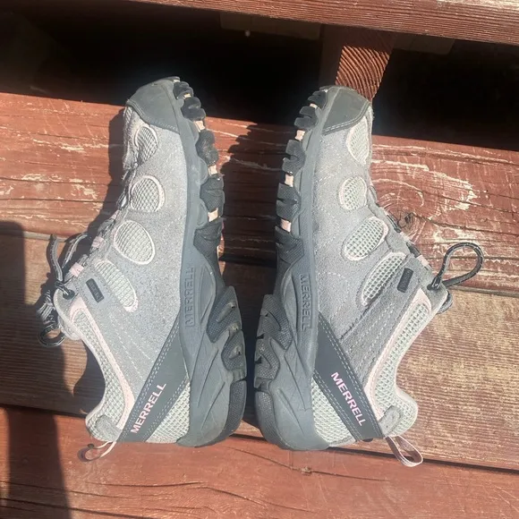 Merrell Gray  &amp; Pink Waterproof Hiking Shoes
