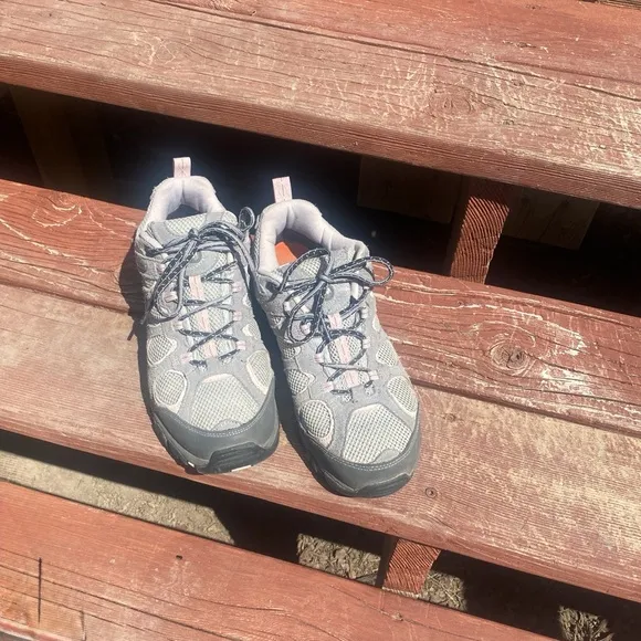 Merrell Gray  &amp; Pink Waterproof Hiking Shoes