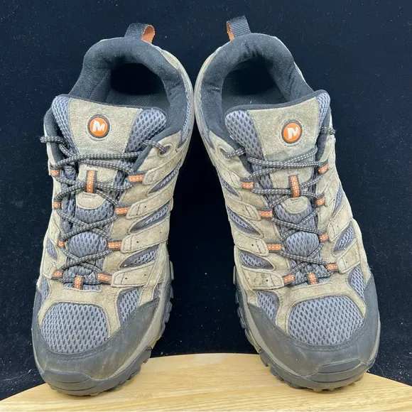 Merrell Men Moab 2 Waterproof Hiking Shoes Walnut Suede, Leather &amp; Mesh Size 12