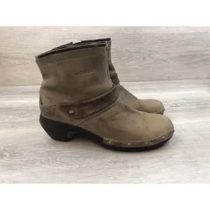 Merrell Women's Luxe Mid Brown Distressed Leather Ankle Boots Size 8M (J56082)