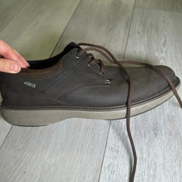 Merrell World Vue brown men's leather Oxford business casual dress shoes 10.5w‎