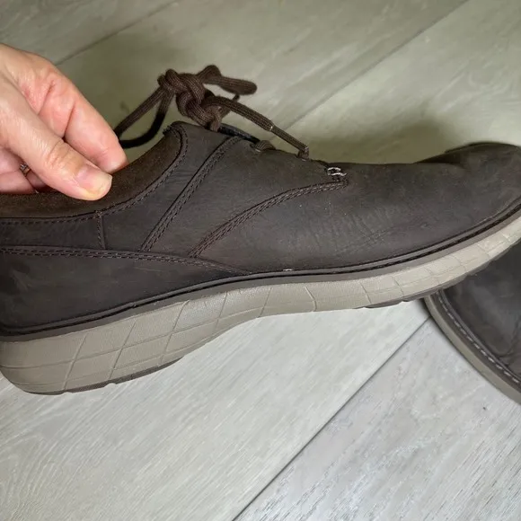 Merrell World Vue brown men's leather Oxford business casual dress shoes 10.5w‎