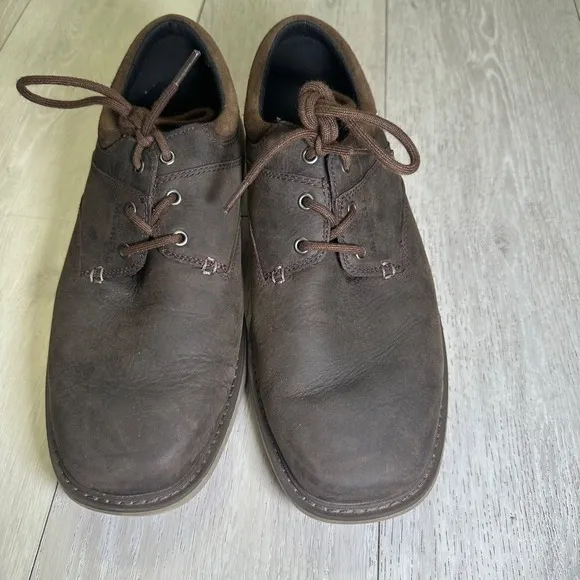 Merrell World Vue brown men's leather Oxford business casual dress shoes 10.5w‎