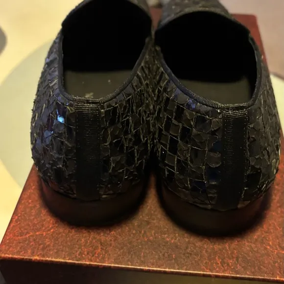 Mezlan Brown and Purple Snakeskin Loafers