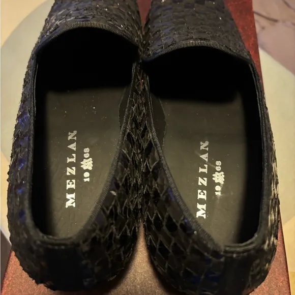 Mezlan Brown and Purple Snakeskin Loafers