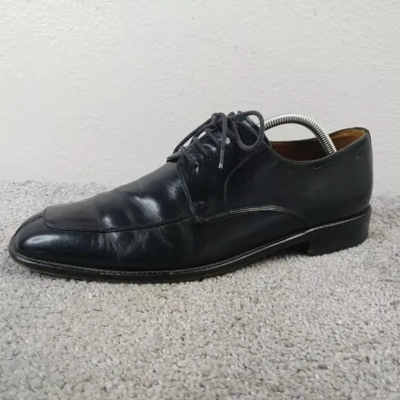 Mezlan Carmichael Mens 9.5 Dress Shoes Black Leather Lace Up Derby Oxfords Spain