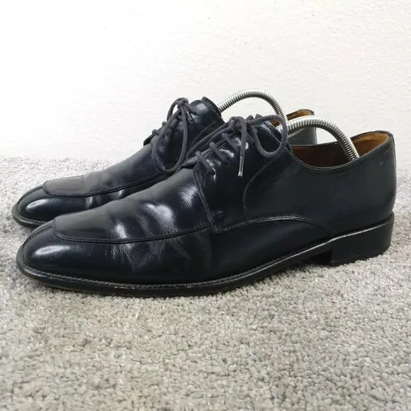 Mezlan Carmichael Mens 9.5 Dress Shoes Black Leather Lace Up Derby Oxfords Spain