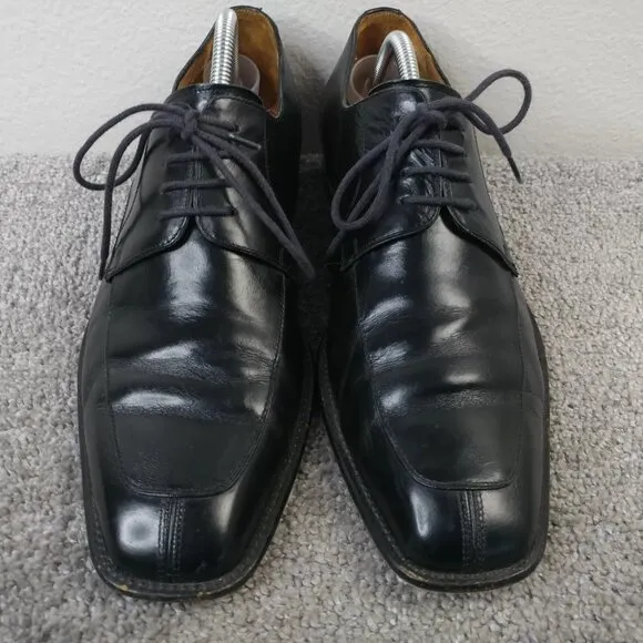 Mezlan Carmichael Mens 9.5 Dress Shoes Black Leather Lace Up Derby Oxfords Spain