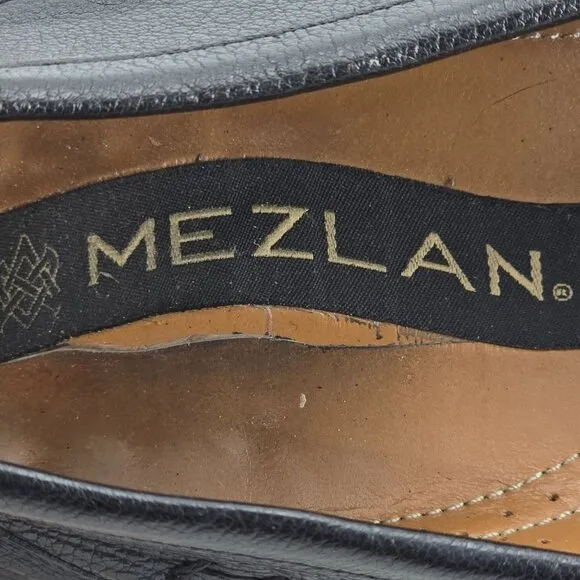 Mezlan Exotic Crocodile and Calf Leather Moc Penny Loafers Mens 10.5 Dress Shoes