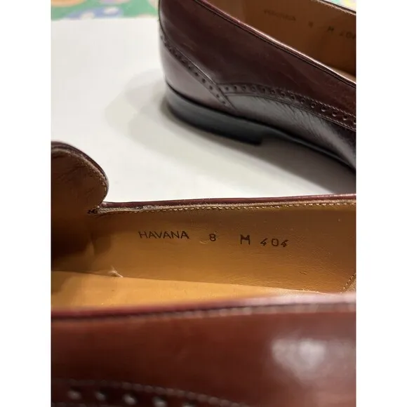 Mezlan Havana Men's Designer Dress Shoes 8M Burgundy Leather Spain IOB Dustbags