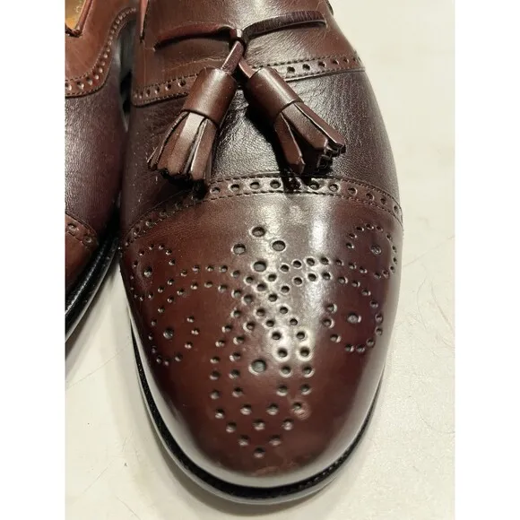 Mezlan Havana Men's Designer Dress Shoes 8M Burgundy Leather Spain IOB Dustbags