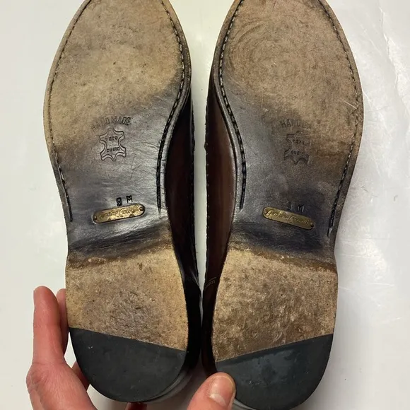 Mezlan men’s brown Genuine crocodile loafers size 9