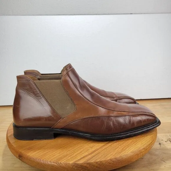 Mezlan Mens Leather Chelsea Ankle Boots Slip On Men's 11M Made in Spain Brown
