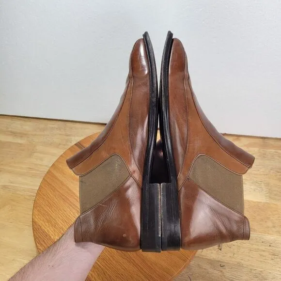 Mezlan Mens Leather Chelsea Ankle Boots Slip On Men's 11M Made in Spain Brown