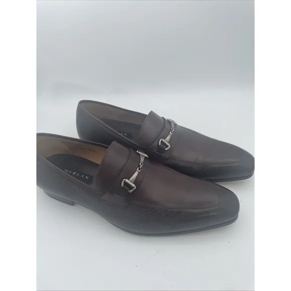 Mezlan Pegg Brown Apron Toe Horsebit Loafer Cognac 12 M Spain