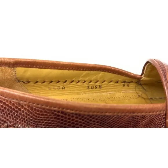 Mezlan Sebastian Lizard Loafers Reptile Leather Dress Shoes Spain Men's Size 8.5