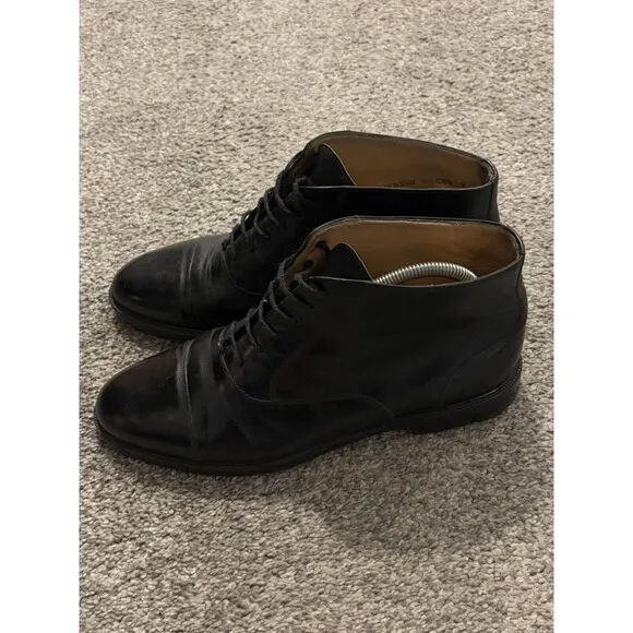 Mezlan Size 9 Camden Cap Toe Leather Black  Boots Shoes Ankle MEN'S Spain