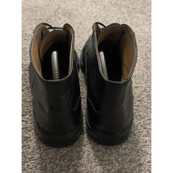 Mezlan Size 9 Camden Cap Toe Leather Black  Boots Shoes Ankle MEN'S Spain