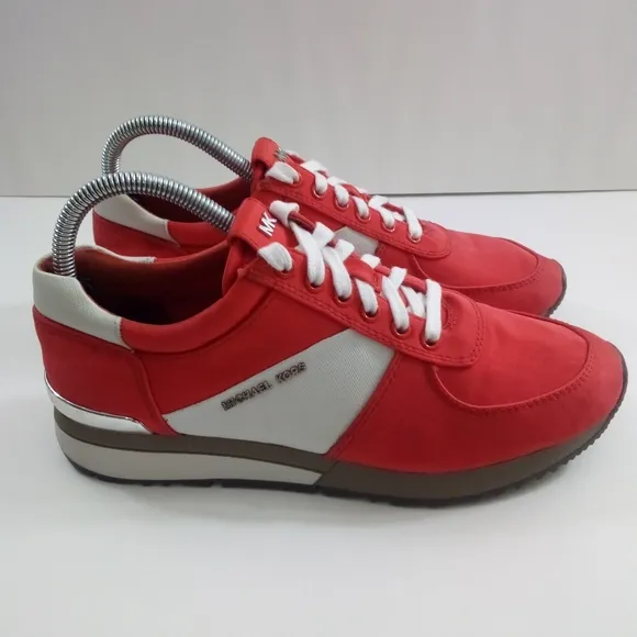 Michael Kors Allie Coral Reef Women 8 Red White Casual Shoes HL15K