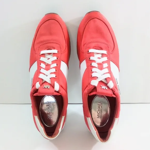 Michael Kors Allie Coral Reef Women 8 Red White Casual Shoes HL15K