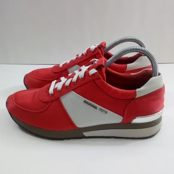 Michael Kors Allie Coral Reef Women 8 Red White Casual Shoes HL15K