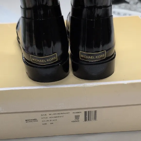 Michael Kors Black and Brown Winter Rain Boots