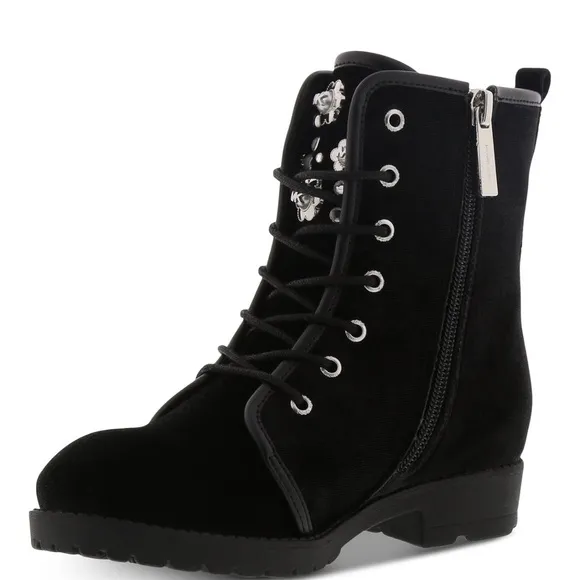 Michael Kors Black Boots with Lace-Up Design and Chunky Soles