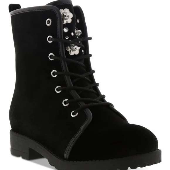 Michael Kors Black Boots with Lace-Up Design and Chunky Soles
